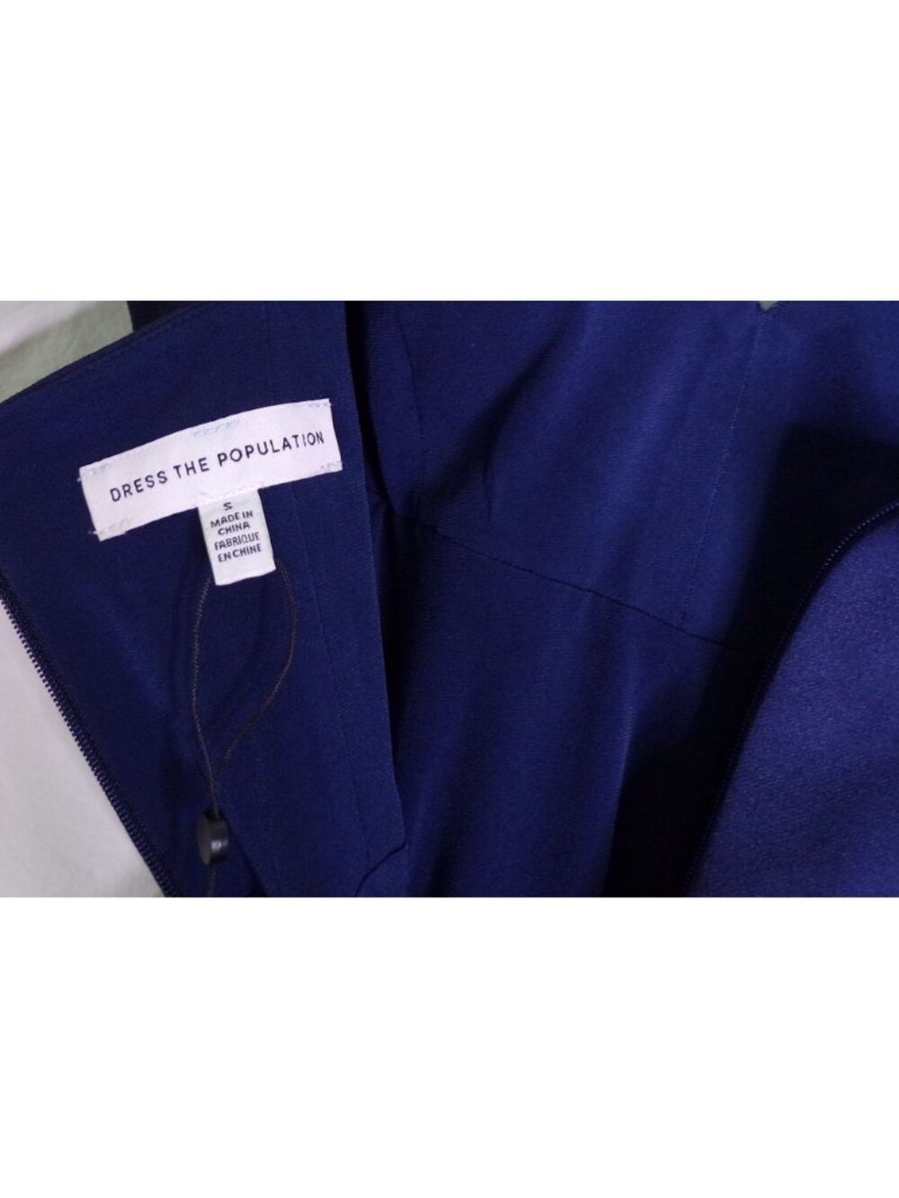 🆕 DRESS THE POPULATION Dana Dress Navy Blue Small 4-6 - Picture 10 of 12